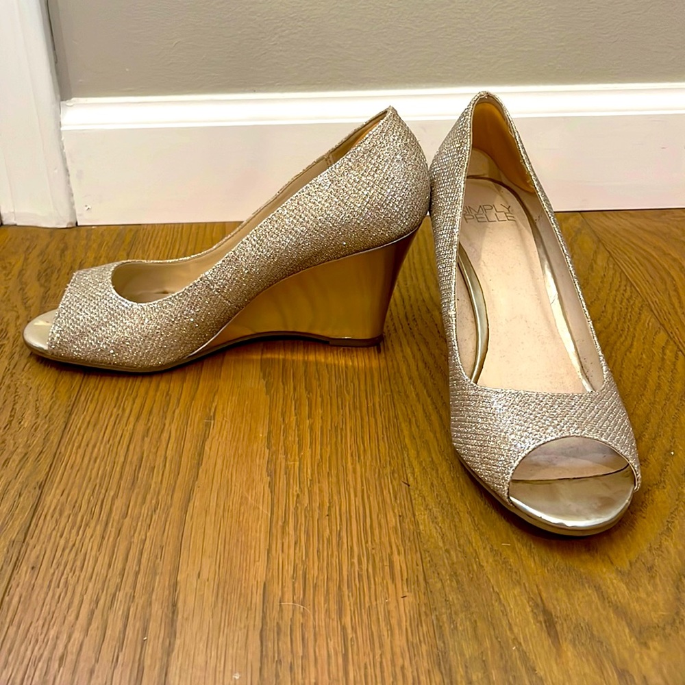Simply Belle 3” Gold Wedge Heel